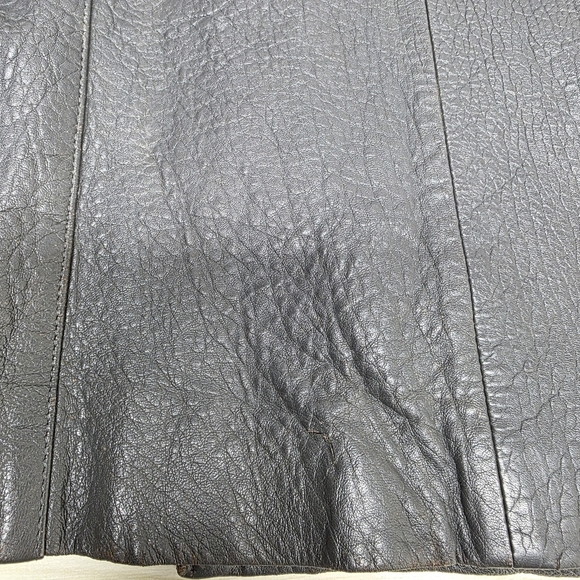 Clout Men's Gray Faux Pebble Leather Belted Jacket Vintage 1980_1990s Size 42